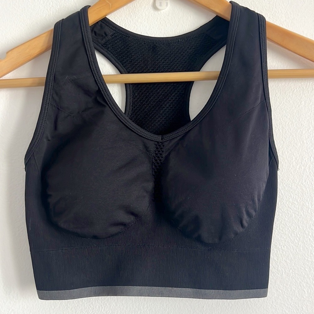 Zella Pulse Seamless Sports Bra Black Racerback NWOT - Picture 5 of 16